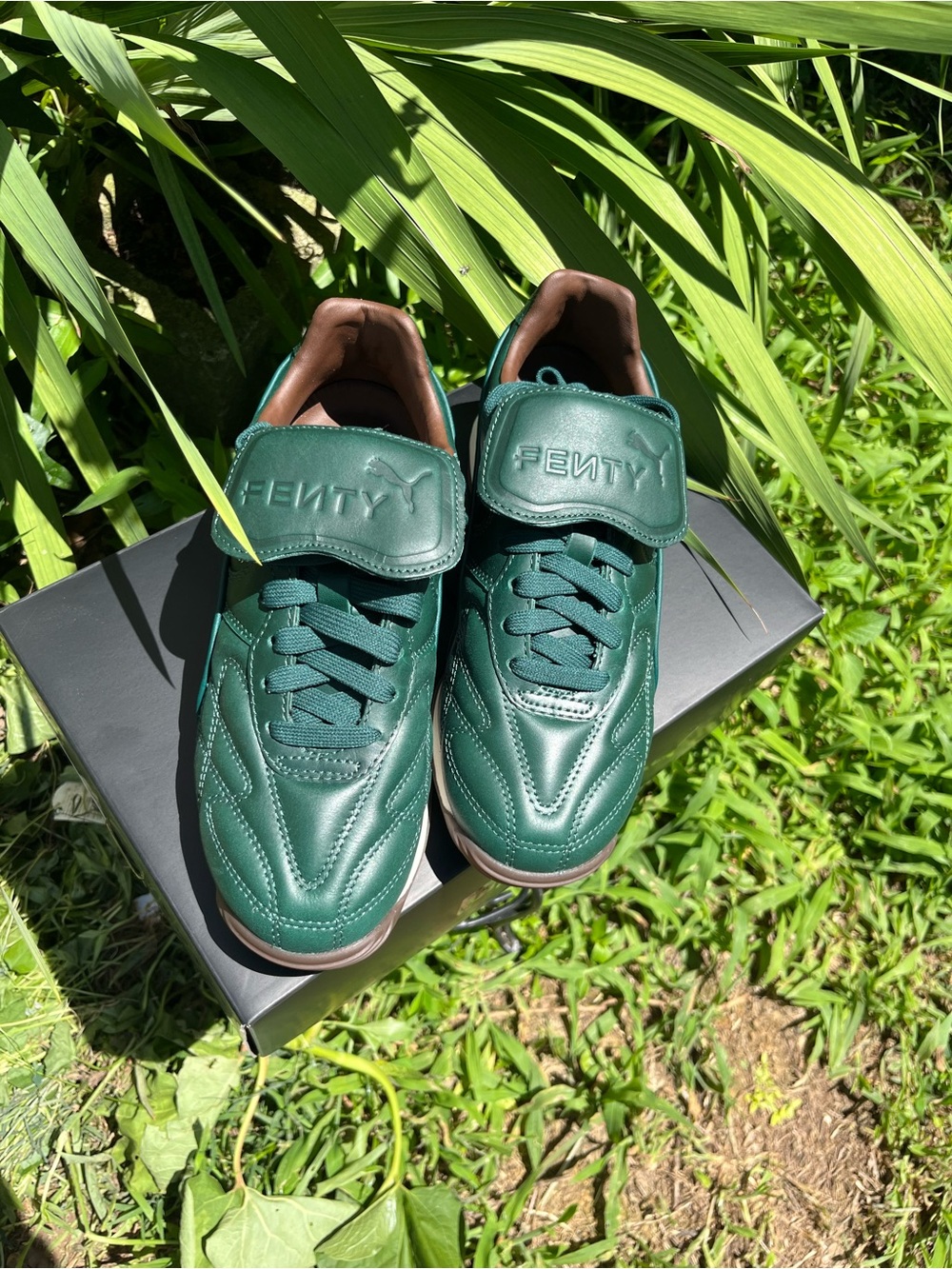FENTY Green Leather Women's Sneakers